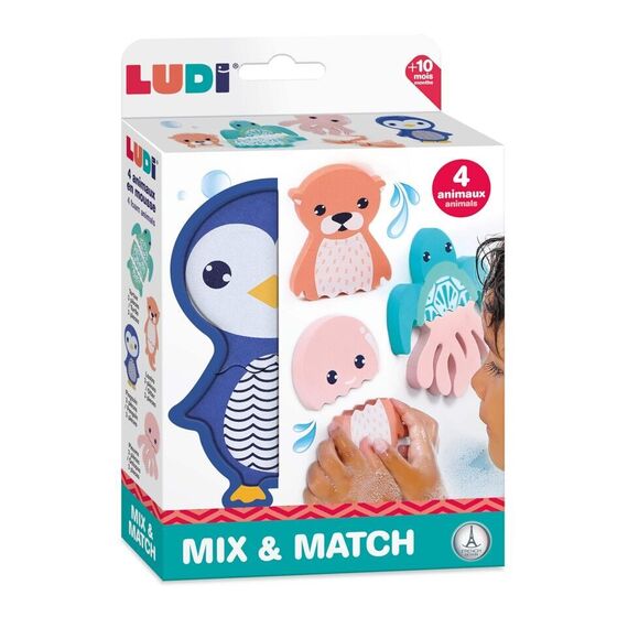 Ludi - Mix & Match - Foam animals for the bath - (LU40078) / Toys