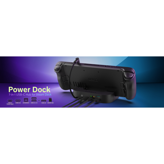 Nyko Steam Deck Power Dock 7-In-1 Usb-C Docking Station / PC - PC Accessories - Accessories for Consoles - Techbox