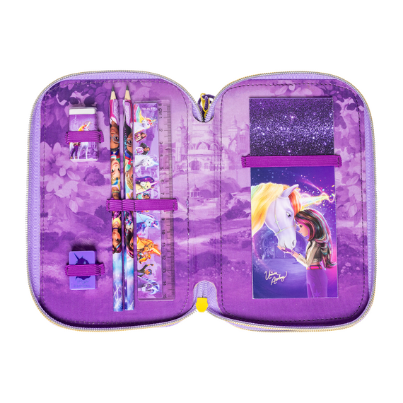 Stor - Unicorn Academy - Filled double pencil case - 19.5 x 12.5 x 5 cm / Toys |  Techbox
