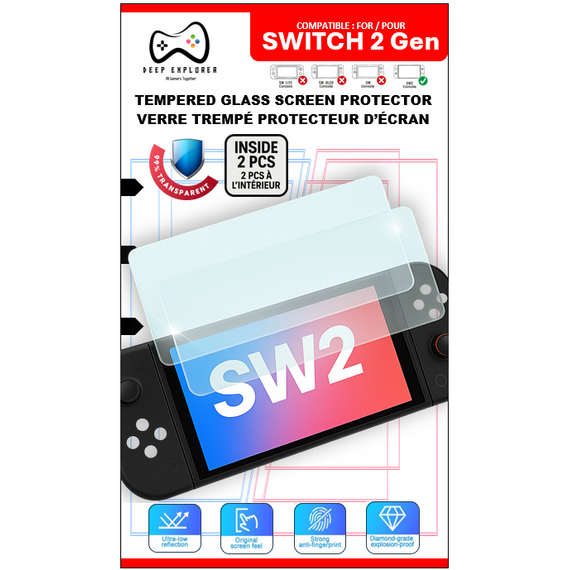 Deep Explorer - Protector Glass / Nintendo Switch 2 - Nintendo Switch 2 Accessories - Accessories for Consoles - Techbox