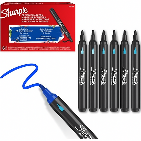 Sharpie - Creative Marker Acrylic Paint Pens - Bullet Tip Water-Based Paint Markers - Parang - 6 Count  (2218115) / Toys