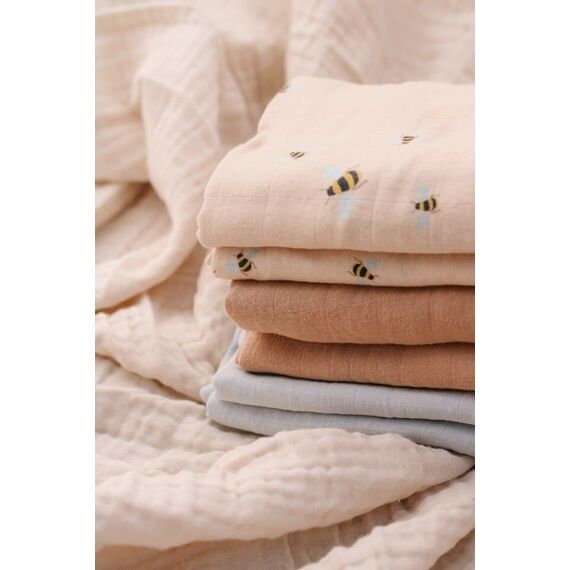 Vanilla Copenhagen - Muslins 6 Pack - Honeybee, Oyster Grey, Oak, Blue - 70 x 70 cm (MUSL8123) / Baby and Children