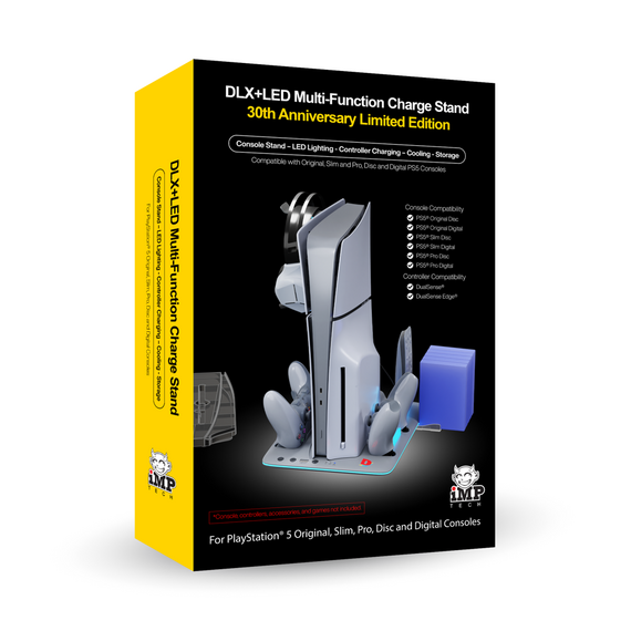 iMP Tech - DLX+LED Multi Function Charge and Cool Stand - 30th Anniversary Limited Edition - Grey / PlayStation 5