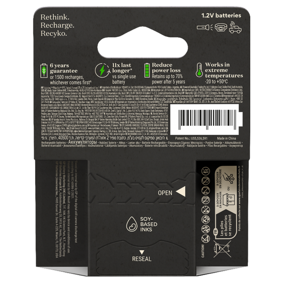 GP - ReCyko Professional NiMH AAA Rechargeable Batteries, 85AAAHCB-2WB4, 4-Pack / Electronics