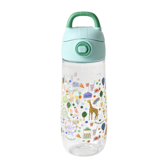 Rice - Plastic Kids Drinking Bottle with Fun Fair Print - Mint - 550 ml / Toys |  Techbox