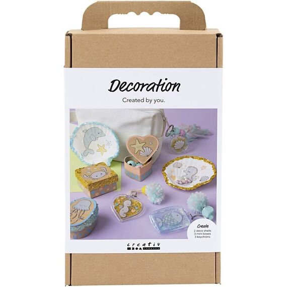 Craft Kit Decoration - Boxes - shells - key rings - pastel colours (977847) / Toys