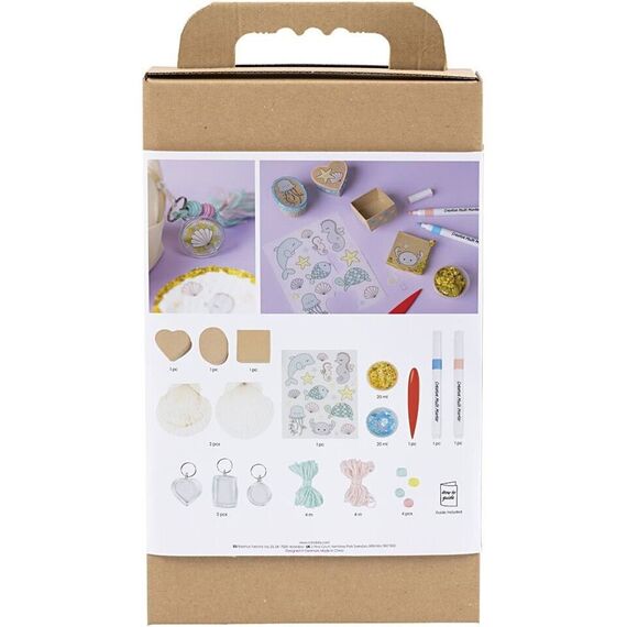 Craft Kit Decoration - Boxes - shells - key rings - pastel colours (977847) / Toys