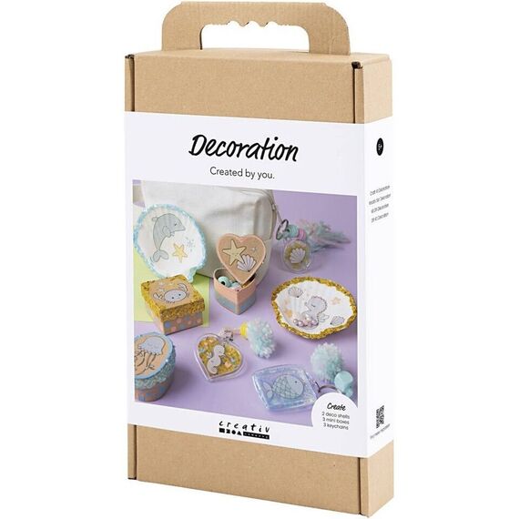 Craft Kit Decoration - Boxes - shells - key rings - pastel colours (977847) / Toys