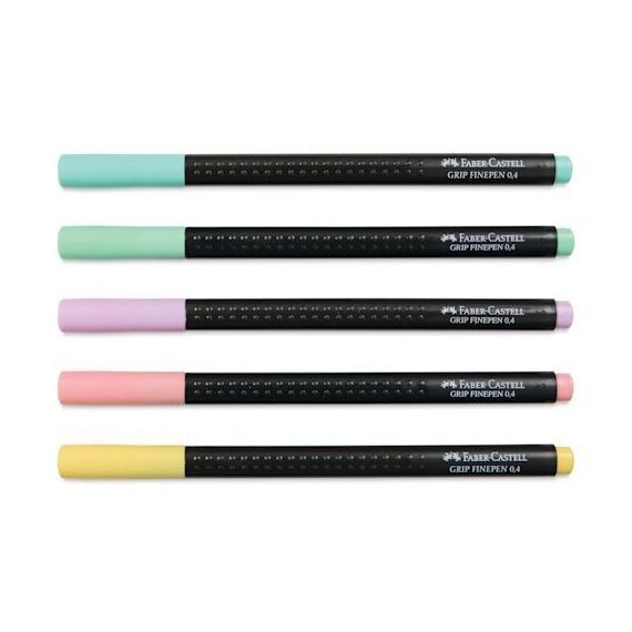 Faber-Castell - Finepen Grip 0.4 - 5x Pastel (151602) / Toys - Merchandise Office Supplies - Various - Techbox