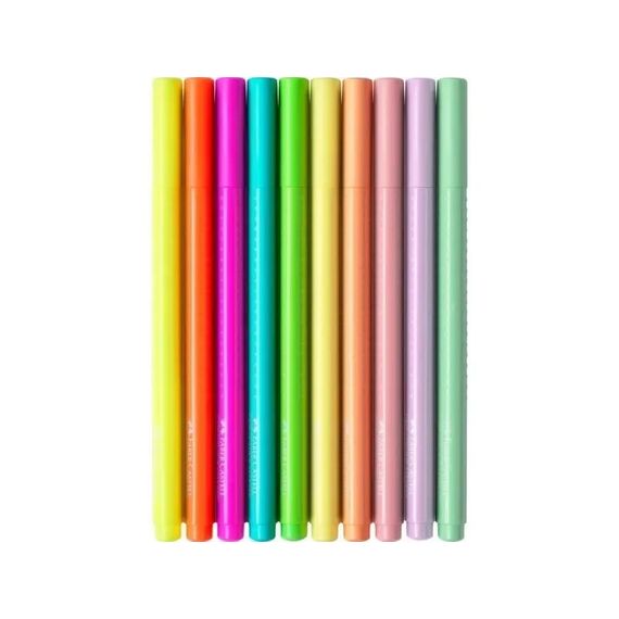 Faber-Castell - Grip Colour Marker - Neon & Pastel set of 10 (155312) / Toys - Merchandise Office Supplies - Various - Techbox