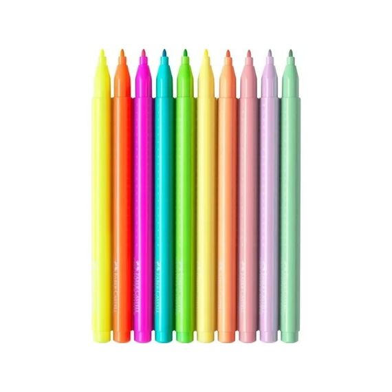Faber-Castell - Grip Colour Marker - Neon & Pastel set of 10 (155312) / Toys - Merchandise Office Supplies - Various - Techbox