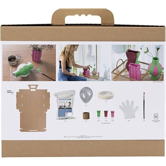 Maxi Craft Kit Modelling - Papier-mâché pulp vases - assorted colours (977837) / Toys