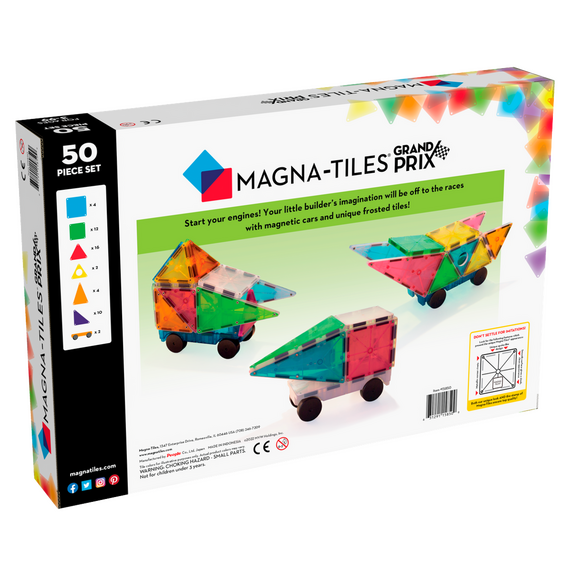 Magna-Tiles - Grand Prix Frost 50 Piece Set (90257) / Toys