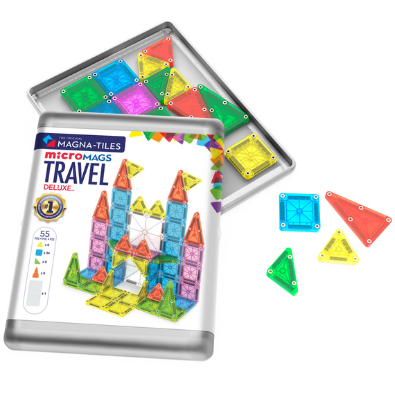 Magna-Tiles - Travel Set Deluxe™ 55 Piece Set (90365) / Toys
