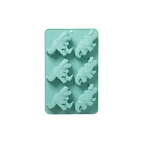 Rice - Silicone Baking Form with 6 Dinos - Mint - 30 cm x 20 cm / Baby and Children