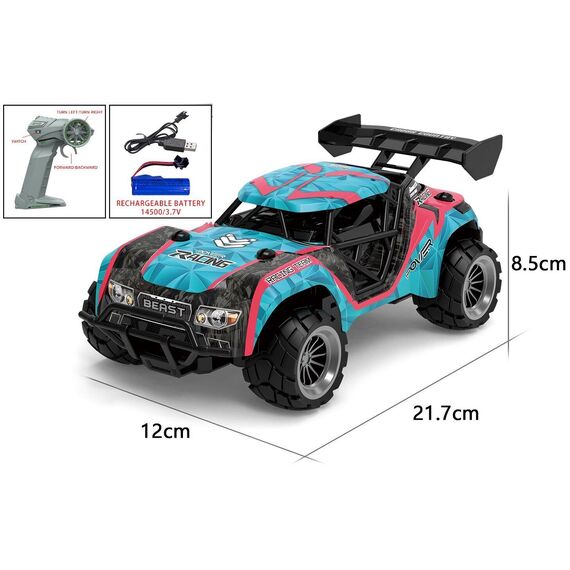 TEC-TOY - R/C 1:20 2,4GHz 3,7V Li-ion - Blue/pink (471411) / Toys