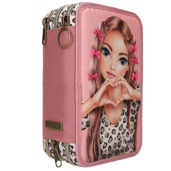 TOPModel - Triple Pencil Case With Bow LEOHEART - Pink / Toys |  Techbox
