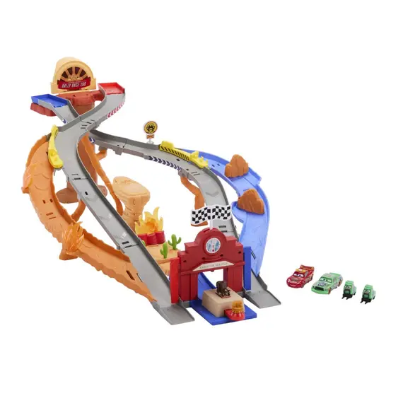 Disney Cars - Radiator Springs Race & Rescue Rescue Road Raceway Playset With 4 Toy Cars (JFL57) / Toys