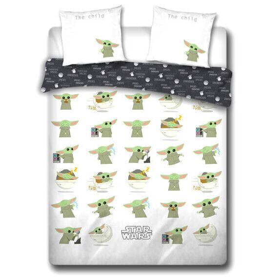 Star Wars The Mandalorian Baby Yoda cotton duvet cover bed 135cm - Merchandise Linens - Various - Techbox