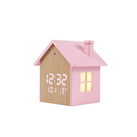 iTotal - Birdhouse Alarm Clock - Pastel Pink - 11.5 x 9.8 x 11 cm / Baby and Children