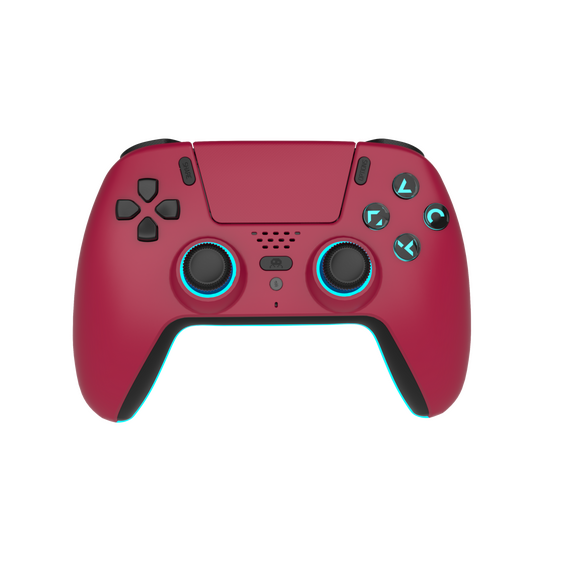 Trade Invaders - Wireless Bluetooth Controller for PS5- LED - Cherry Red / PlayStation 5 | Techbox