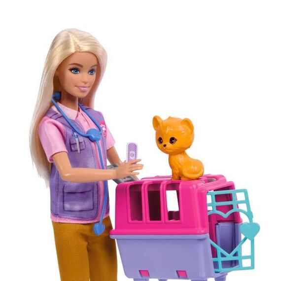 Barbie - Animal Rescue & Recovery - Playset With Blonde Doll, 2 Animal Figures & Accessories (HRG50) / Toys