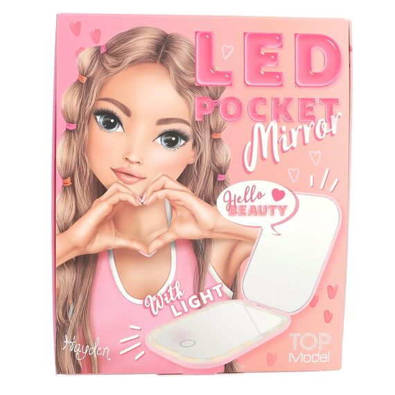 TOPModel - Foldable Pocket Mirror with LED - pink / Toys