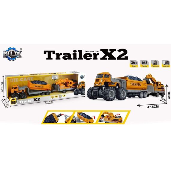 KLX - Die-cast dumper w/hangers, excavator & friction (534676) / Toys