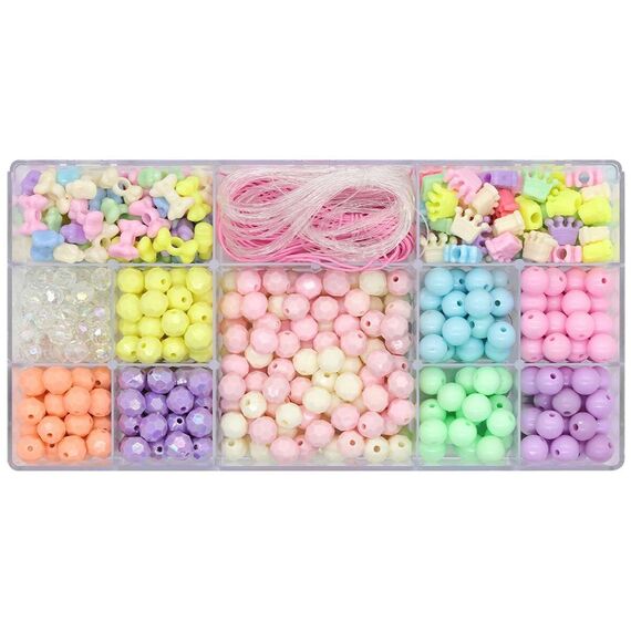 Pearl ´n Fun - Pastel perlemix m/elastiksnor assorted former (714206) / Toys