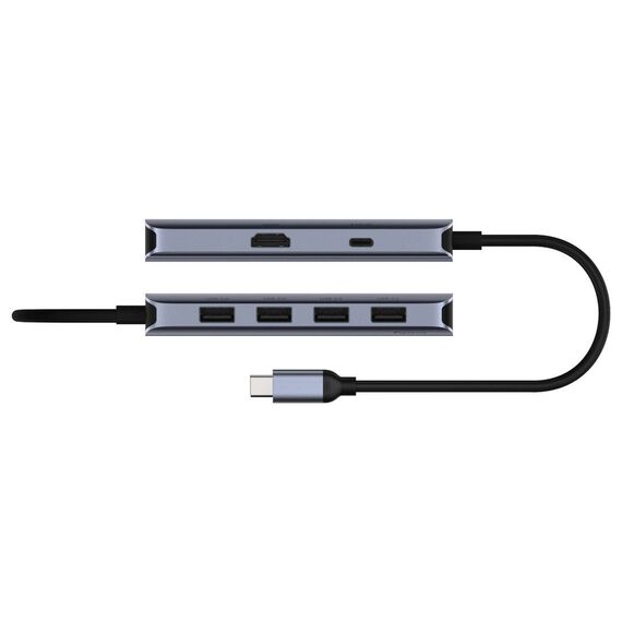 Cudy UH500 interface hub USB 3.2 Gen 1 (3.1 Gen 1) Type-C 5000 Mbit/s Grey, Silver - USB Hubs & Card Readers - Peripherals - Techbox