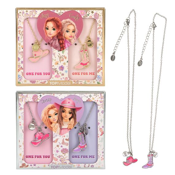 TOPModel - BFF Necklace With Boots and Hat COWGIRL - Pink, Purple / Toys