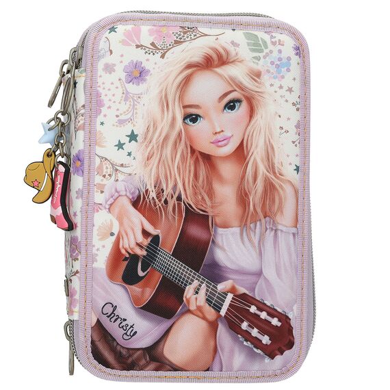 TOPModel - Triple Pencil Case COWGIRL - Cream-Coloured with Pale Purple Accents / Toys |  Techbox