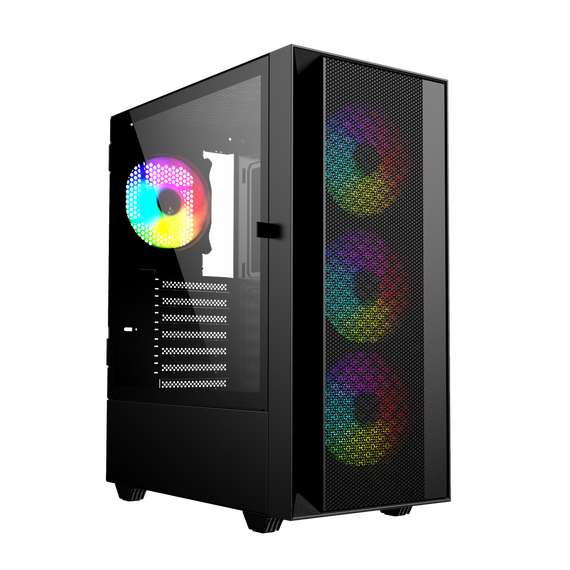 Gembird Fornax 4000 ARGB gaming ATX computer case, Midi Tower, backlight, Black - Computer Cases - PC Cases & Accessories - Techbox