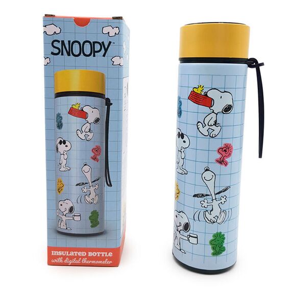 Peanuts Snoopy & Woodstock thermos stainless steel bottle thermometer 450ml