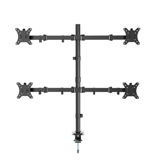 Gembird MA-D4-01 Adjustable desk 4-display mounting arm (rotate, tilt, swivel), 13”-32”, up to 10kg per screen | Techbox