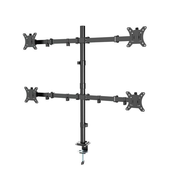 Gembird MA-D4-01 Adjustable desk 4-display mounting arm (rotate, tilt, swivel), 13”-32”, up to 10kg per screen | Techbox