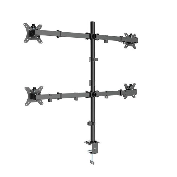 Gembird MA-D4-01 Adjustable desk 4-display mounting arm (rotate, tilt, swivel), 13”-32”, up to 10kg per screen | Techbox
