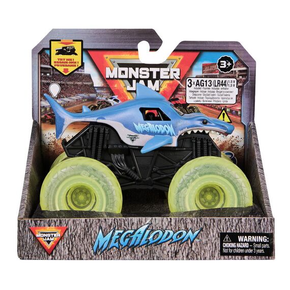 Monster Jam 1:43 Light Up Wheels Truck - Megalodon / Toys