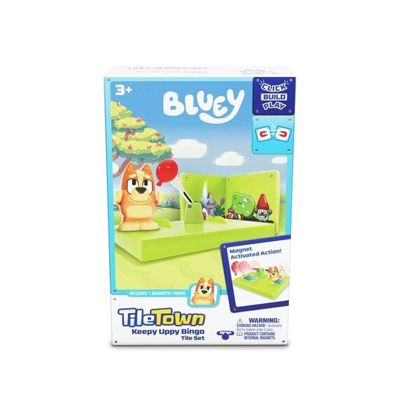 Tile Town -Bluey Magnetiske Mini Legesæt - Keepy Uppy Bingo Tile Set / Toys