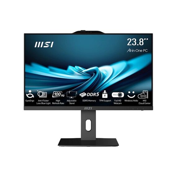 MSI AIO PRO AP242P 14M-649XEU i5-14400 23.8" IPS LED FHD Non-Touch Anti-Glare 16GB SSD512GB M.2 AX211 WiFi 6E NoOS Black | Techbox