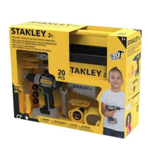 Stanley Jr. - Mega Kids Toolbox & Toy Tool Set with power drill (SRP024-SY) / Toys