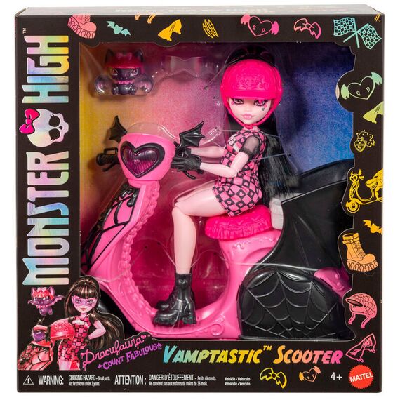 Monster High Draculaura + Scooter doll