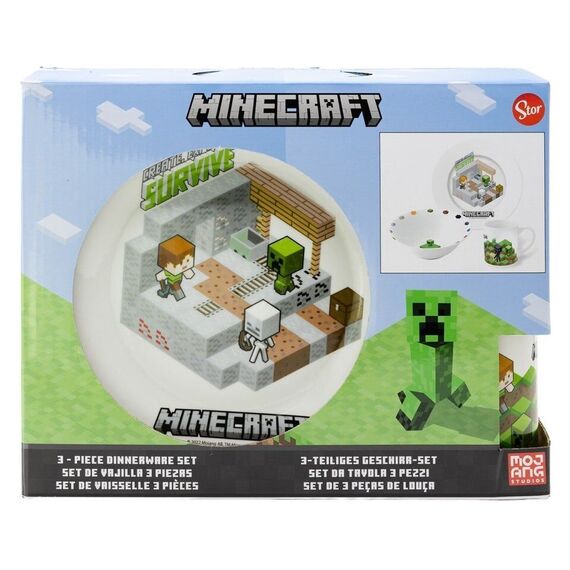 Stor - 3-Piece Ceramic Gift Set - Minecraft  (88145) / Baby and Children