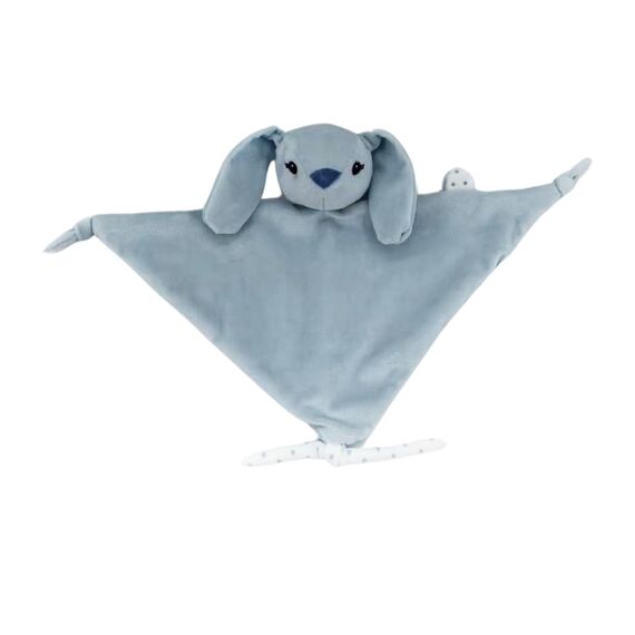 Carlo Baby - Bunny Cuddle cloth with pacifier holder - Light blue / Baby and Children