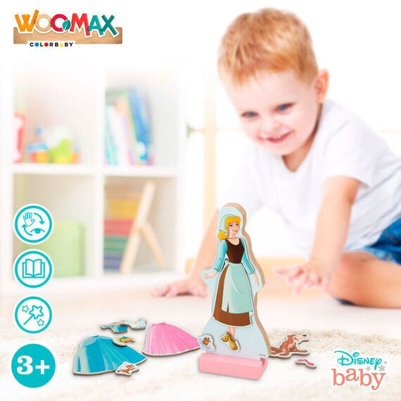 Disney Cinderella dresses wooden magnetic set