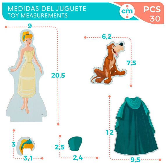 Disney Cinderella dresses wooden magnetic set