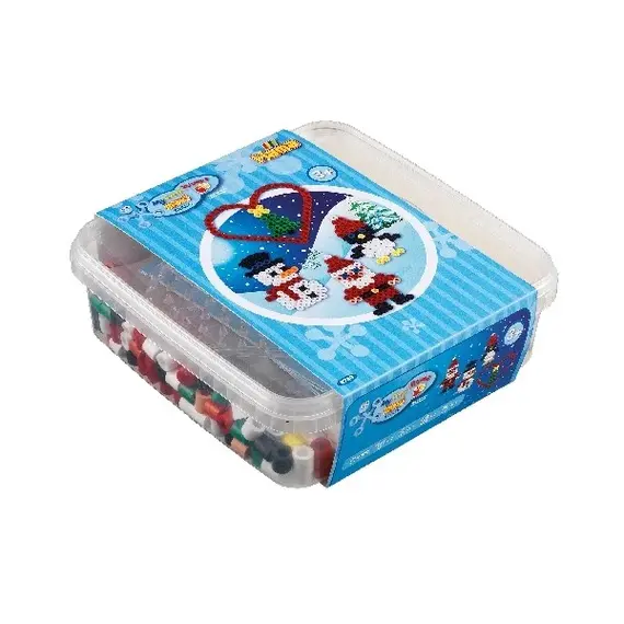 Hama - maxi beads Christmas 600pcs + plate 8206 in bucket (388749) / Toys