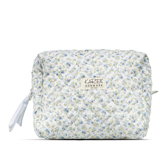 Karen - Large toiletry bag - Blue small floral quilt / Luggage and Travel Gear