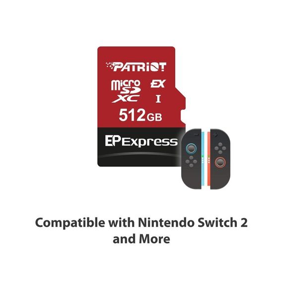 Patriot Memory EP Express memory card 512GB MicroSDXC 800/600 MB/s (PEF512GEPEXMCX) - Memory Cards - Smartphones - Techbox
