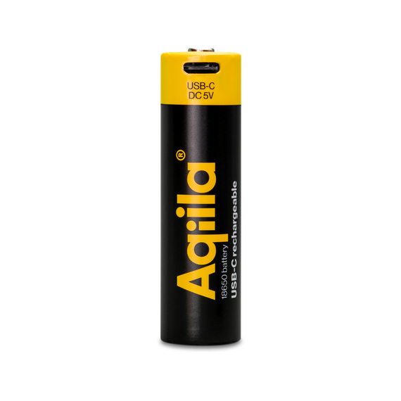 Aqiila - USB-C Rechargeable Battery - Size 18650 - 2000 mAh - 1 pack / Electronics